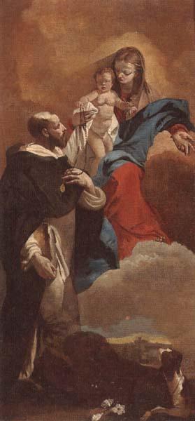 unknow artist The Madonna and child with saint dominic oil painting image